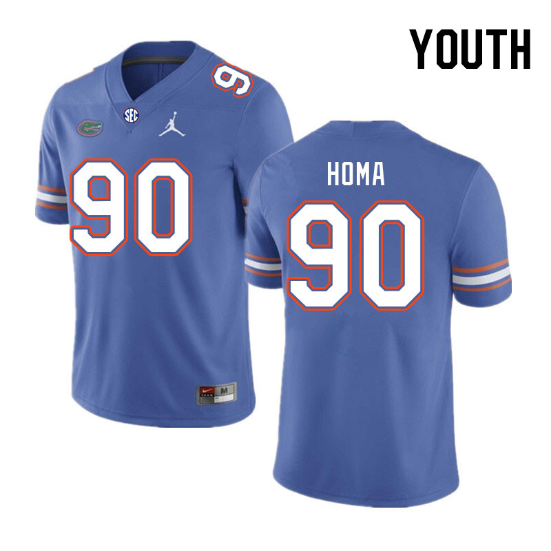 Youth #90 Connor Homa Florida Gators College Football Jerseys Stitched-Royal